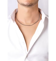 14 Ayar Altın Kare Tondo Zincir Erkek Kolye 3.25 mm (Rose)