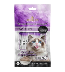 Nobilus Ördekli Ciğerli Kedi Krema Ödül Maması 5 x 15 gr