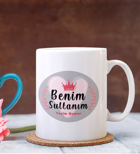 Kişiye Özel Benim Sultanım Tasarımlı Kupa (Beyaz)