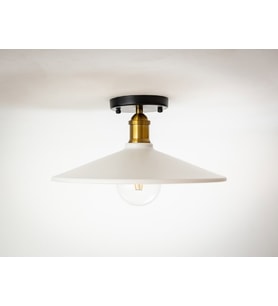 RİOLİGHT RETRO6,RUSTİK MUTFAK,ODA,SALON CAFELER İÇİN TEKLİ METAL PLOFONYER AVİZE ÇAP:38CM (Beyaz)