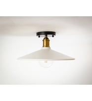 RİOLİGHT RETRO6,RUSTİK MUTFAK,ODA,SALON CAFELER İÇİN TEKLİ METAL PLOFONYER AVİZE ÇAP:38CM (Beyaz)