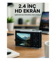 Mey İthalat® 4K Video Kayıtlı 48 MP Dijital Fotoğraf Makinesi Otomatik Odaklama