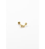 Üçlü Yıldız Taşlı Tragus Helix Piercing Gold – Anti Alerjik, Kararma Yapmaz