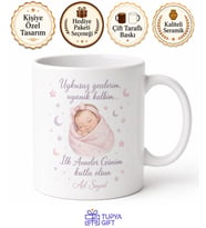 İlk Anneler Günü Uykusuz Ama Mutlu Anne Kupası Hediye Baskılı Kupa Bardak