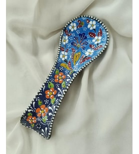 Çini Tezgah Üstü Kirli Kepçe Kaşık Altlığı Seramik