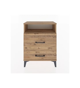 Arges Komodin Tek Raflı 2 Çekmeceli 60x30x80 Çam-Çam