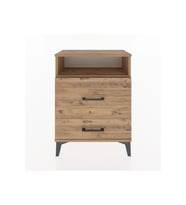 Arges Komodin Tek Raflı 2 Çekmeceli 60x30x80 Çam-Çam