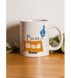 Best Dad #1 Baskılı Babalar Günü Kupa (Beyaz)