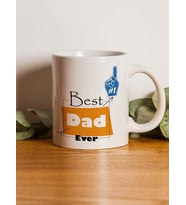 Best Dad #1 Baskılı Babalar Günü Kupa (Beyaz)