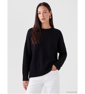LC WAIKIKI Siyah Oversize Kadın Kalın Triko Kazak