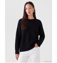 LC WAIKIKI Siyah Oversize Kadın Kalın Triko Kazak