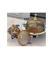 Gül Detaylı 17 Cm Servis Koruyucu Kapak / Sunumluk / Tel Fanus Kapak