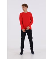 Maraton Regular Erkek Bisiklet Yaka Kırmızı Sweatshirt