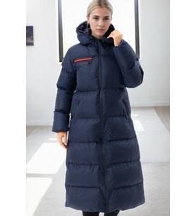 Dewberry Kadın %100 Polyester Şişme Kaban Lacivert Z6756 Katmanlı Kombin, Kazak ve Gömlek Kombini, Dış Giyim