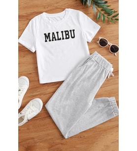 Çocuk Malibu Alt - Üst Eşofman Takımı (Beyaz)