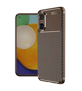 Xiaomi Poco X7 Pro Kılıf Auto Focus Karbon Kapak - Kahverengi