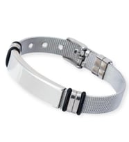 Tamamı Çelik Silver Kemer Kordonlu Şık Çelik Bileklik 23 cm (Gümüş)
