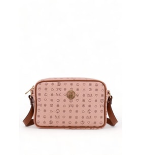 Bilik Deri Monogram Pembe-Taba Kadın Çapraz Askılı Çanta NV 1002-MN