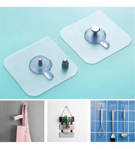 3 Lü Yapışkanlı Mutfak Banyo Raf Tutucu Askı Pin Çerçeve Çok Amaçlı Askısı