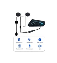 Motorcu Kask Kulakiçi Bluetooth Kulaklık Cevaplama ve Ses Tuşlu Siyah Mikrofonlu Bluetooth Kulaklık