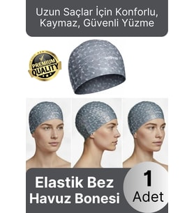 #Bone Konforlu Tasarım Su Geçirmez Kaymaz Spor Yüzücü Havuz Deniz Şapkası Elastik Bez Yüzme Bonesi