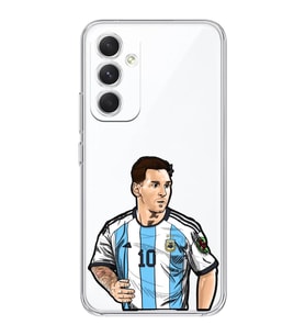 Samsung Galaxy A34 Uyumlu Lionel Messi Desenli Şeffaf Telefon Kılıfı