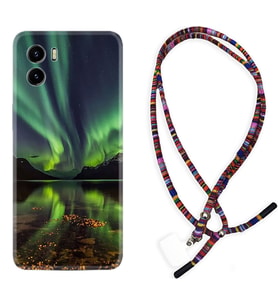 Vivo Y15S Y32 Y33S Y51 Y53S Kılıf Boyun Asklı Rasta Silikon Kuzey Işıkları 1327