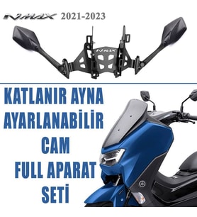 Yamaha Nmax 125/155 2021-2023 Katlanır R25 Karbon Ayna Bar Seti