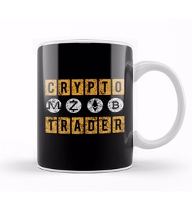 Crypto Trader Bitcoin Blockchain Distressed Kupa Bardak Porselen