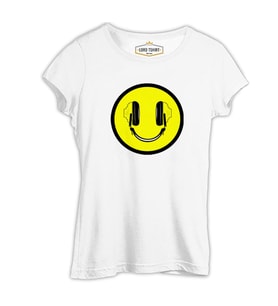 DJ Smile Beyaz Kadın Tshirt