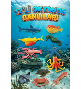 Okyanus Deniz Canlıları Figür Seti Mini Boy / Eğitici Hayvan Oyuncakları / Banyo Oyuncakları