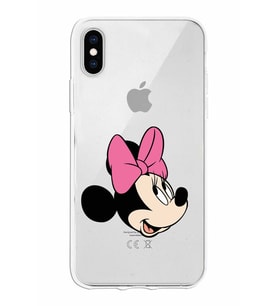 Apple iPhone XS Max Uyumlu Kapak Minnie Mouse Tasarımlı Şeffaf Silikon Kılıf