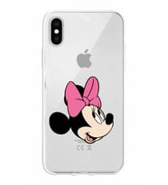 Apple iPhone XS Max Uyumlu Kapak Minnie Mouse Tasarımlı Şeffaf Silikon Kılıf