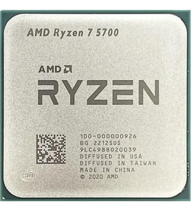 AMD RYZEN 7 5700 20MB 8çekirdekli VGA YOK AM4 65w Kutusuz+Fansız
