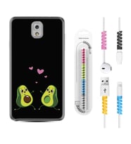 Samsung Note 3 4 5 8 9 20 Ultra 10 Lite Kılıf Kablo Koruma Spiral Silikon Aşık Avokadolar 1642