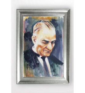 Gümüş Çerçeveli Atatürk Tablo a284