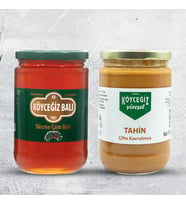 Köyceğiz Balı Çam Balı 850 G Cam Kavanoz + Köyceğiz Yöresel Çifte Kavrulmuş Tahin 600 G Cam Kavanoz