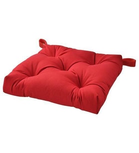 Sandalye Minderi Kırmızı Renk 40/35x38x7 Cm MeridyenDukkan Cırt-Cırtlı IKEA-Pamuklu