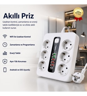 Akıllı Priz Uzaktan Kontrol, Zamanlama, Enerji Takibi ile Akıllı Ev Çözümü