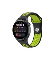 Uray store Watch 20mm Spor Delikli Kordon - Siyah-Yeşil