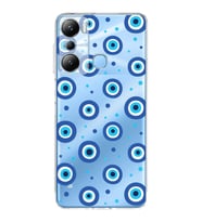 PrintiFy İnfinix Hot 20i ile Uyumlu Nazar Boncuğu 1 Baskılı Kamera Korumalı Şeffaf Silikon Kılıf
