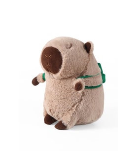 Sevimli Kapibara Kaplumbağa Oturan Sırt Çantalı Peluş Oyuncak 33CM (Çok Renkli)
