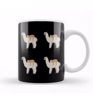 Cute Sloth Sleeping on Llama Pattern Kupa Bardak Porselen