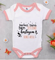 BK Kids Kişiye Özel Pembe Bebek Body Zıbın - Model 62