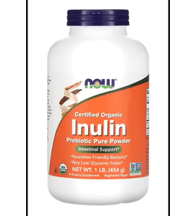 NOW Foods, Certified Organic Inulin, Prebiotic Pure Powder, 1 lb (454 g)Made ın Usa.3943 (Renksiz)