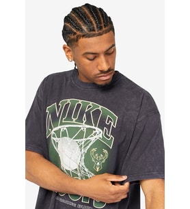 Nike Jordan NBA Milwaukee Bucks Max90 Erkek Günlük Pamuklu Tişört Siyah
