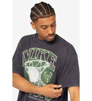 Nike Jordan NBA Milwaukee Bucks Max90 Erkek Günlük Pamuklu Tişört Siyah
