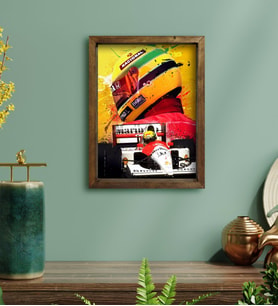 BK Gift F1 Ayrton Senna Tasarımlı Doğal Masif Ahşap Çerçeveli Tablo 30x40cm-2