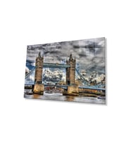 Şehir Köprü Manzara Cam Tablo 4mm Dayanıklı Temperli Cam City Bridge Landscape Glass Painting 4mm D (Çok Renkli)