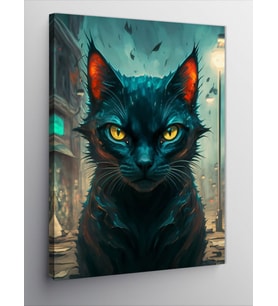 Kanvas Tablo Sevimli Siyah Kedi
